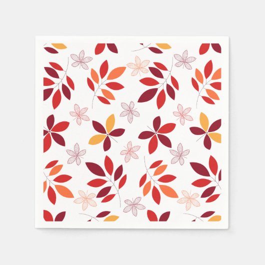 Niedliche und farbenfrohe Herbstlaube Muster Serviette (Vorderseite)