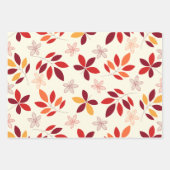 Niedliche und farbenfrohe Herbstlaube Muster Set 3 Geschenkpapier Set (Vorderseite)