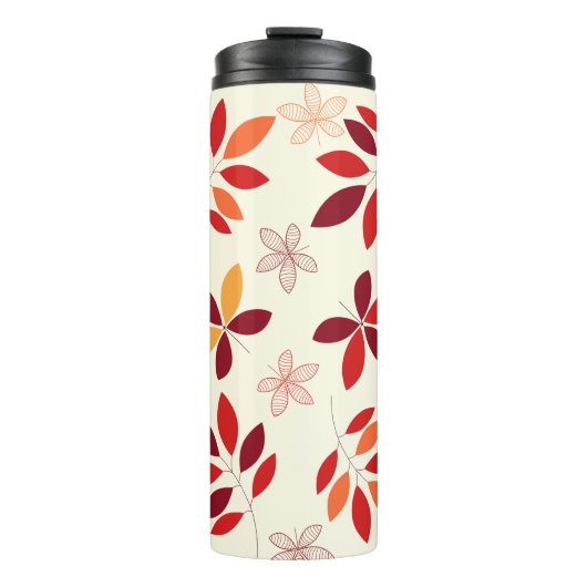 Niedliche und farbenfrohe Herbstlaube Muster Thermosbecher (Vorderseite)