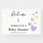 Niedliche und farbenfrohe Herz-Baby-Dusche Banner (Horizontal)
