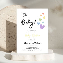 Niedliche und farbenfrohe Herz-Baby-Dusche