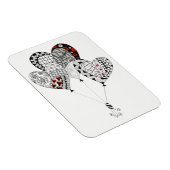 Niedliche und farbenfrohe Herzballon Magnet 3"x4" (Rechte Seite)