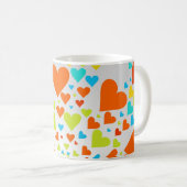 Niedliche und farbenfrohe Herzgruppe Kaffeetasse (VorderseiteRechts)