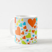 Niedliche und farbenfrohe Herzgruppe Kaffeetasse (Vorderseite Links)