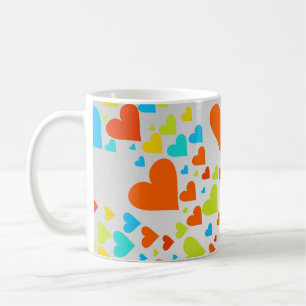 Niedliche und farbenfrohe Herzgruppe Kaffeetasse