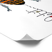 Niedliche und farbenfrohe Hummelplakette 8x10" Poster (Ecke)