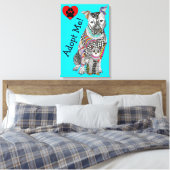 Niedliche und farbenfrohe Hunde und Katze Leinwand (Insitu (Schlafzimmer))