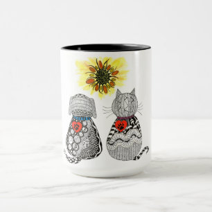 Niedliche und farbenfrohe Hunde- und Katzen-Tasse Tasse
