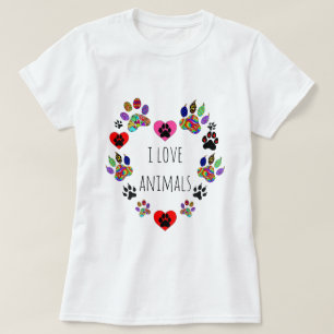 Niedliche und farbenfrohe I Liebe Tiere T - Shirt
