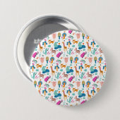 Niedliche und farbenfrohe Jungtiermuster Button (Vorne & Hinten)