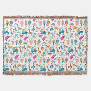 Niedliche und farbenfrohe Jungtiermuster Decke