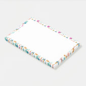 Niedliche und farbenfrohe Jungtiermuster Post-it Klebezettel (angewinkelt)