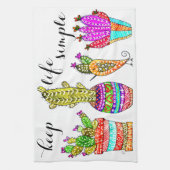 Niedliche und farbenfrohe Kakteen Küchentücher (Vertikal)