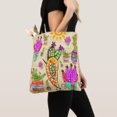 Niedliche und farbenfrohe Kakteen Tote Bag Tasche (Von Nahem)
