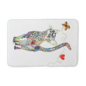 Niedliche und farbenfrohe Katze Badematte (Vorderseite)