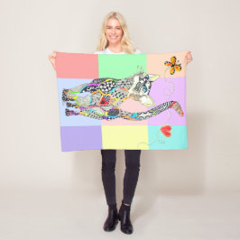 Niedliche und farbenfrohe Katze Fleece Blanken