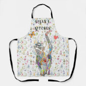 Niedliche und farbenfrohe Katze und Schmetterling  Schürze (Vorderseite)