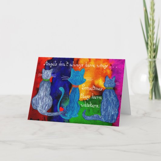 Niedliche und farbenfrohe Katzen mit Wordgreeting Karte (Vorderseite)