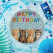 Niedliche und farbenfrohe Katzengeburtspapiere Tel Pappteller (Party)