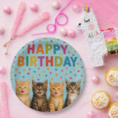 Niedliche und farbenfrohe Katzengeburtspapiere Tel Pappteller (Party)