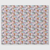 Niedliche und farbenfrohe Kawaii Cat Pattern Geschenkpapier (Flach)