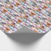 Niedliche und farbenfrohe Kawaii Cat Pattern Geschenkpapier (Ecke)