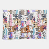Niedliche und farbenfrohe Kawaii Cat Pattern Geschirrtuch (Horizontal)