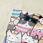Niedliche und farbenfrohe Kawaii Cat Pattern Strandtuch (Beispiel)