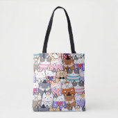Niedliche und farbenfrohe Kawaii Cat Pattern Tasche (Vorderseite)