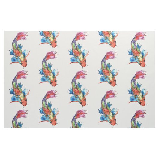 Niedliche und farbenfrohe Koi-Fische Stoff (Fat Quarter (45,7 x 55,9 cm))