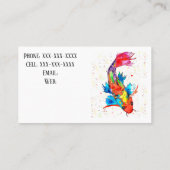 Niedliche und farbenfrohe Koi Fish Aquarium Busine Visitenkarte (Rückseite)