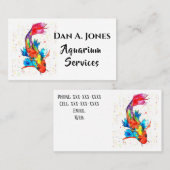 Niedliche und farbenfrohe Koi Fish Aquarium Busine Visitenkarte (Vorne/Hinten)