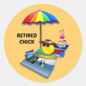 Niedliche und farbenfrohe Küken, Runder Aufkleber (Vorderseite)