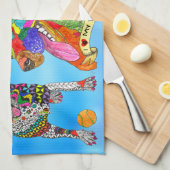 Niedliche und farbenfrohe Labrador Retriever Küche Geschirrtuch (Viertel Falte)