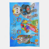 Niedliche und farbenfrohe Labrador Retriever Küche Geschirrtuch (Vertikal)