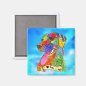 Niedliche und farbenfrohe Labrador Retriever Magne Magnet (Vorderseite/Rückseite)