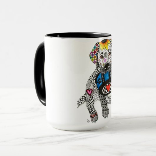 Niedliche und farbenfrohe Labrador Retriever Tasse (Vorderseite Links)