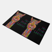 Niedliche und farbenfrohe Lama Door Mat 24" x 36" Fußmatte (Schrägansicht)