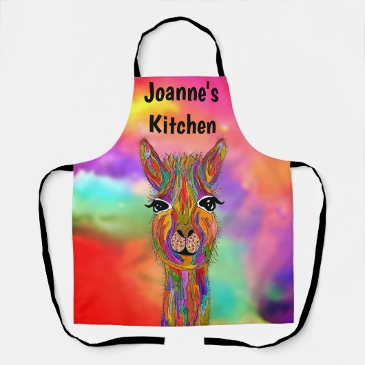Niedliche und farbenfrohe Lama-Schürze Schürze (Vorderseite)