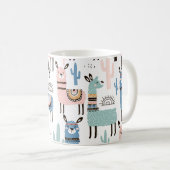 Niedliche und farbenfrohe Lama-Tasse Kaffeetasse (VorderseiteRechts)