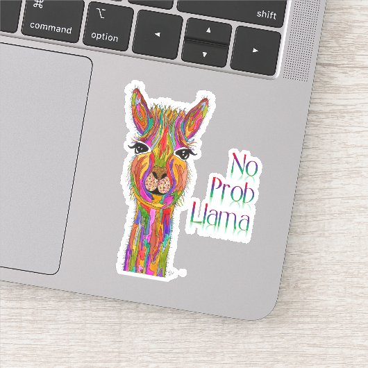 Niedliche und farbenfrohe Lama Vinyl Stickers Aufkleber (Detail)