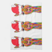 Niedliche und farbenfrohe Lama Weihnachtsküche Han Geschirrtuch (Vertikal)