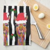 Niedliche und farbenfrohe Lama Weihnachtsküche Han Geschirrtuch (Viertel Falte)
