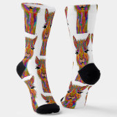Niedliche und farbenfrohe Llama Alpaca Socken (Gewinkelt)