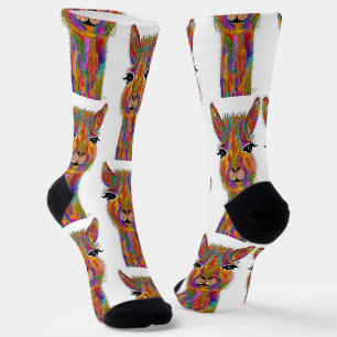 Niedliche und farbenfrohe Llama Alpaca Socken