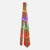 Niedliche und farbenfrohe Llama Neck Tie Krawatte (Rückseite)