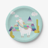 Niedliche und farbenfrohe Llama Personalisiert Pap Pappteller (Vorderseite)