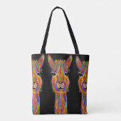 Niedliche und farbenfrohe Llama Tote Tasche (Rückseite)