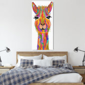 Niedliche und farbenfrohe Llama Wrapped Canvas Leinwanddruck (Insitu (Schlafzimmer))