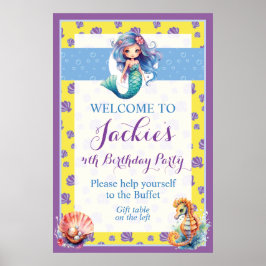 Niedliche und farbenfrohe Magie-Meerjunggebäck Poster